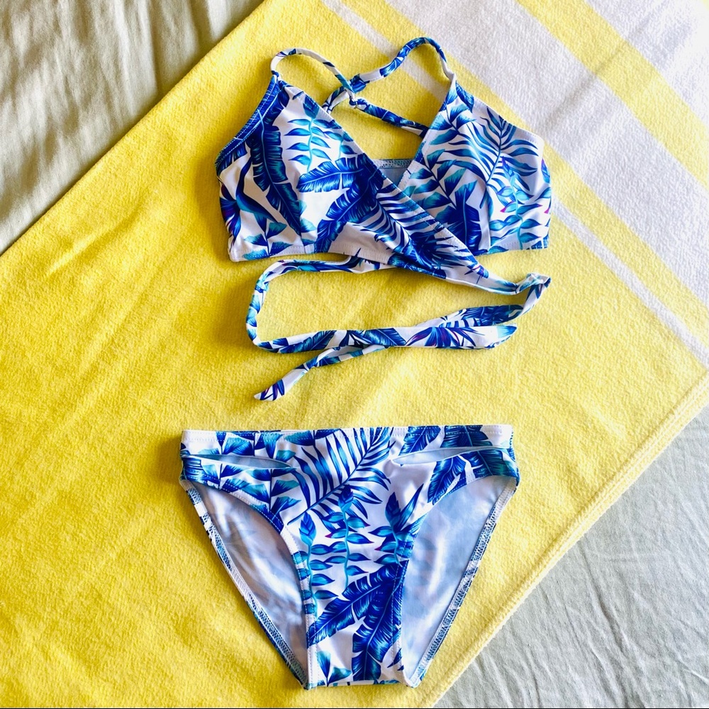 Tropical Print Wrap Bikini